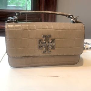 Tory Burch Britten Croc Print Small Crossbody Bag